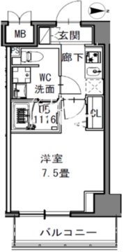 エスレジデンス新御徒町ウエスト 204 間取り図