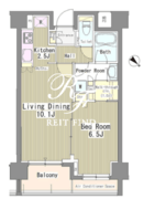リベルテ月島 902 間取り図