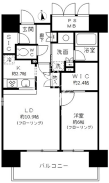 フォンテーヌ芝浦 901 間取り図