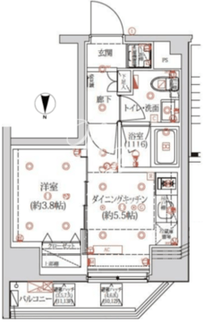 クオリタス浅草橋 201 間取り図