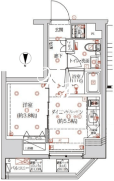 クオリタス浅草橋 601 間取り図