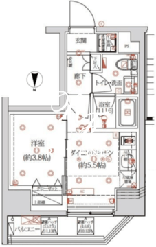 クオリタス浅草橋 801 間取り図