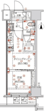 クオリタス浅草橋 203 間取り図