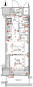クオリタス浅草橋 1203 間取り図