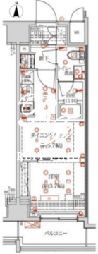 クオリタス浅草橋 1303 間取り図