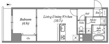 クオリタス浅草橋 505 間取り図