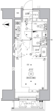 クオリタス秋葉原 1502 間取り図
