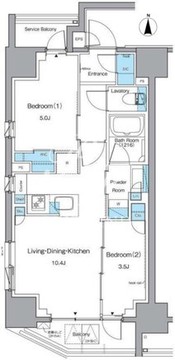 ルフォンプログレ上野稲荷町 201 間取り図