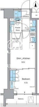 ルフォンプログレ上野稲荷町 1502 間取り図