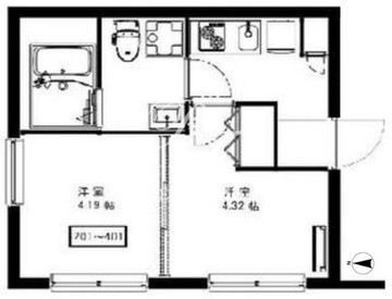 アーバンステージ菊川 201 間取り図