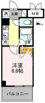 カスタリア住吉 405 間取り図