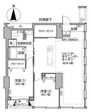 東雲キャナルコートCODAN 11-414 間取り図