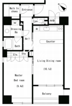 パークアクシス南麻布 506 間取り図