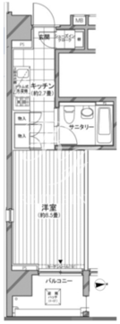 カスタリア麻布十番七面坂 708 間取り図