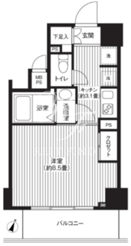 カスタリア初台 602 間取り図