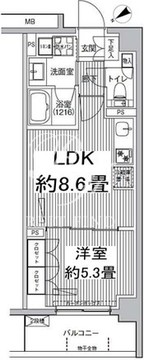 メゾンカルム市谷仲之町 409 間取り図