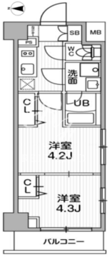 シーフォルム西小山 102 間取り図