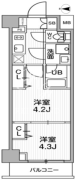 シーフォルム西小山 203 間取り図