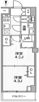 シーフォルム西小山 208 間取り図