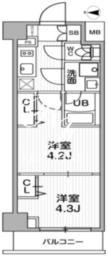 シーフォルム西小山 403 間取り図
