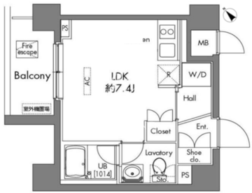 プラウドフラット早稲田 205 間取り図