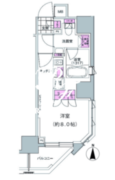 プレジリア東日本橋 904 間取り図