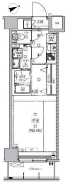 クオリタス浅草 603 間取り図