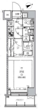 クオリタス浅草 205 間取り図