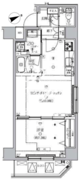クオリタス浅草 605 間取り図