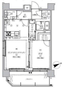 クオリタス浅草 502 間取り図