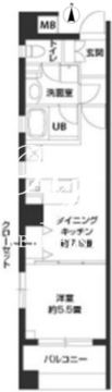 カスタリア新富町4 702 間取り図