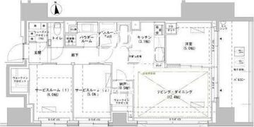 パークスフィア牛込神楽坂 1305 間取り図
