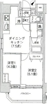 ティモーネプレミアム三ノ輪ステーション 401 間取り図