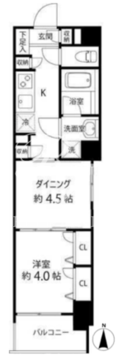 デュオステージ白金高輪 305 間取り図