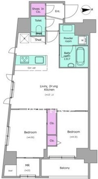 クレヴィアリグゼ西巣鴨 402 間取り図