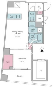 クレヴィアリグゼ西巣鴨 401 間取り図