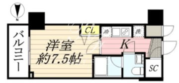 プレスタイル両国弐番館 602 間取り図