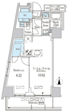 パークアクシス池袋 1602 間取り図