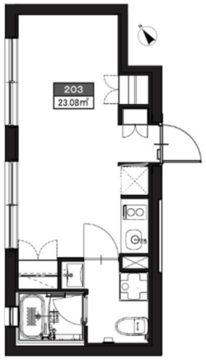 アスティーレ代々木公園 203 間取り図