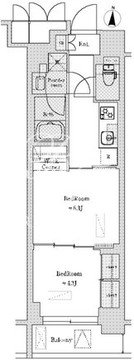 ブリリアイスト渋谷本町 208 間取り図