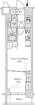 ブリリアイスト渋谷本町 404 間取り図