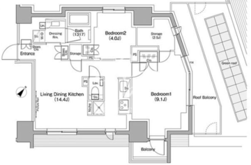 ザ・パークハビオ目黒桜邸 704 間取り図