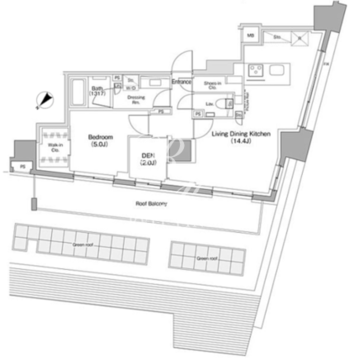 ザ・パークハビオ目黒桜邸 611 間取り図