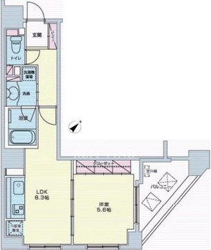 エコロジー柳橋レジデンス 501 間取り図