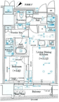 ミレアコート銀座プレミア 1202 間取り図