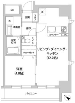 カンゼ芝浦レジデンス 701 間取り図