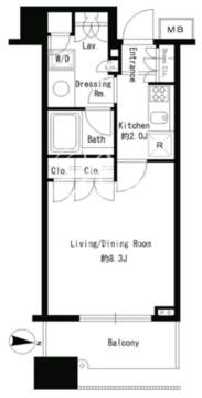 パークアクシス青山骨董通り 201 間取り図