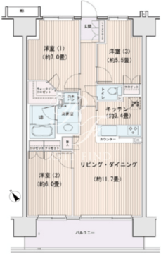 エスティメゾン豊洲レジデンス A-215 間取り図