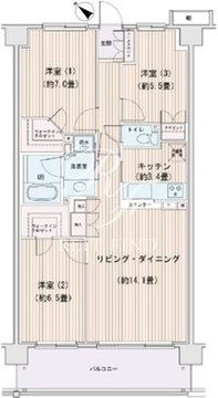 エスティメゾン豊洲レジデンス D-338 間取り図