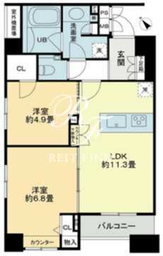 クロスレジデンス蒲田 1202 間取り図